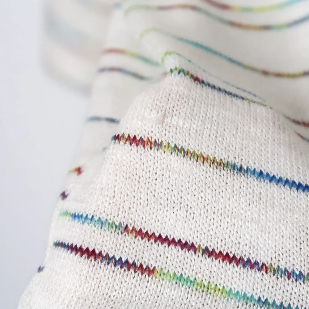 Torrid White Open Front‎ Cardigan Size 2X Multicolor Striped Rainbow Long Sleeve